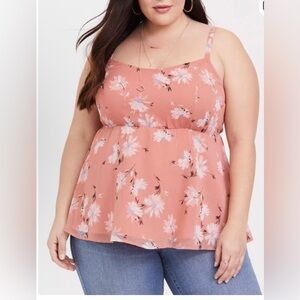 Torrid Peach Floral Camisole Top